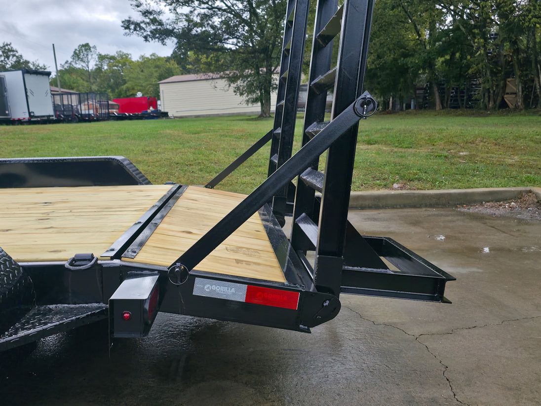 7x14 IBeam Equipment Trailer (2) 6000lb Axles with Stand-Up Ramps 8K GVWR Rear Ramps