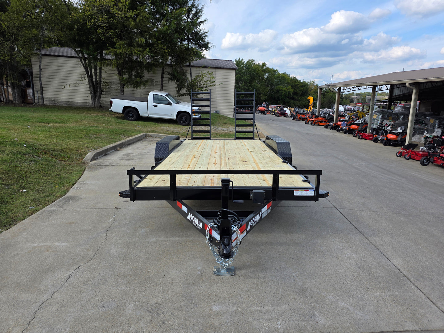 7X18  IBeam Equipment Trailer (2) 6000lb Axles with Stand-Up Ramps 12K GVWR Front