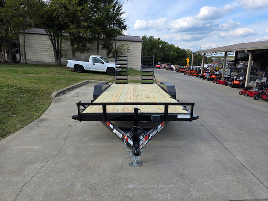 7X18  IBeam Equipment Trailer (2) 6000lb Axles with Stand-Up Ramps 12K GVWR Front