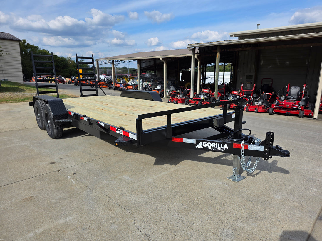 7X18  IBeam Equipment Trailer (2) 6000lb Axles with Stand-Up Ramps 12K GVWR Front Right