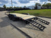 7X18  IBeam Equipment Trailer (2) 6000lb Axles with Stand-Up Ramps 12K GVWR Rear Left Ramps Down