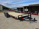 7X18  IBeam Equipment Trailer (2) 6000lb Axles with Stand-Up Ramps 12K GVWR Front Right Side