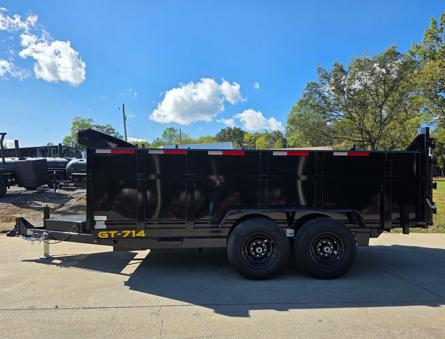 7x14 Hydraulic Dump Trailer 3ft Sides Powder Coated 2 - 7k Axles GVWR 14K - SLE Equipment - 6