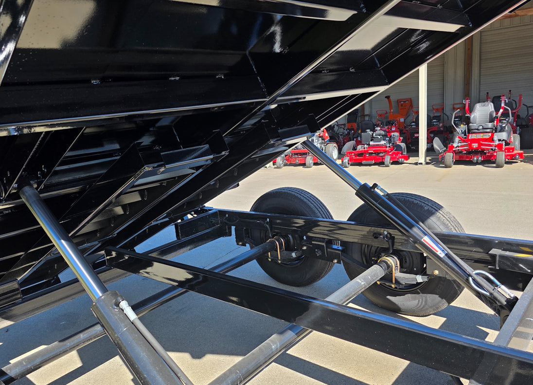 7x14 Hydraulic Dump Trailer 3ft Sides Powder Coated 2 - 7k Axles GVWR 14K - SLE Equipment - 14