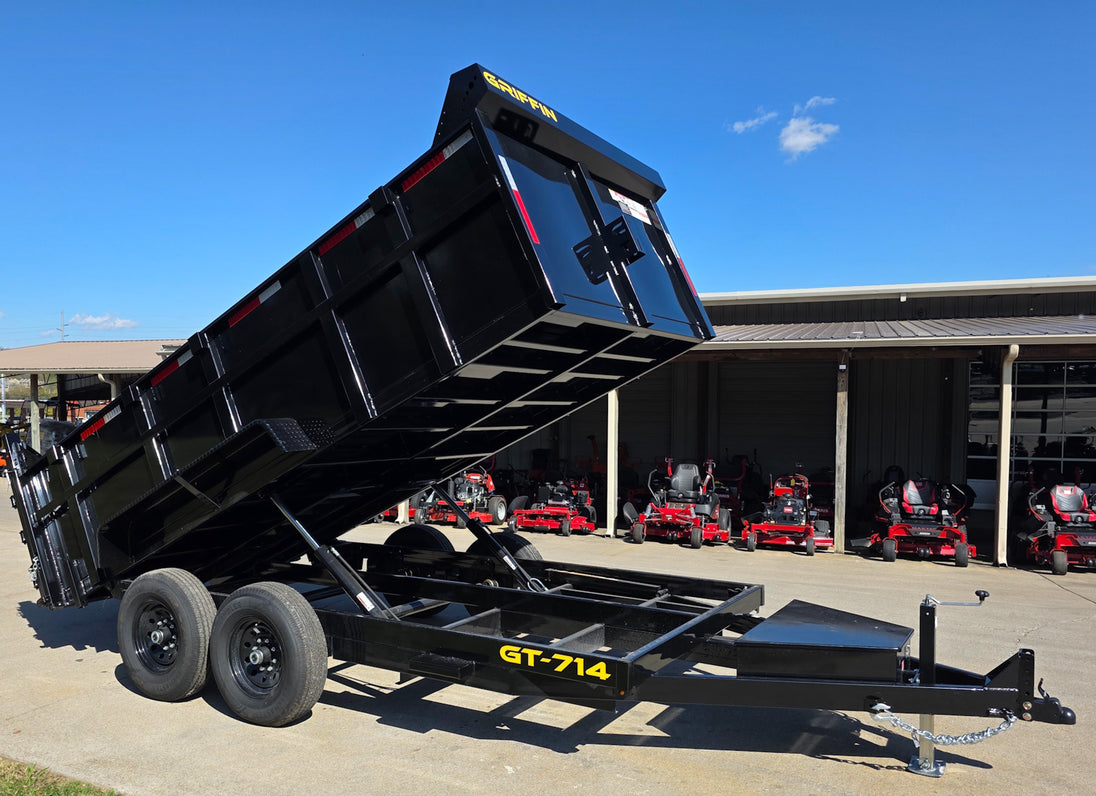 7x14 Hydraulic Dump Trailer 3ft Sides Powder Coated 2 - 7k Axles GVWR 14K - SLE Equipment - 12