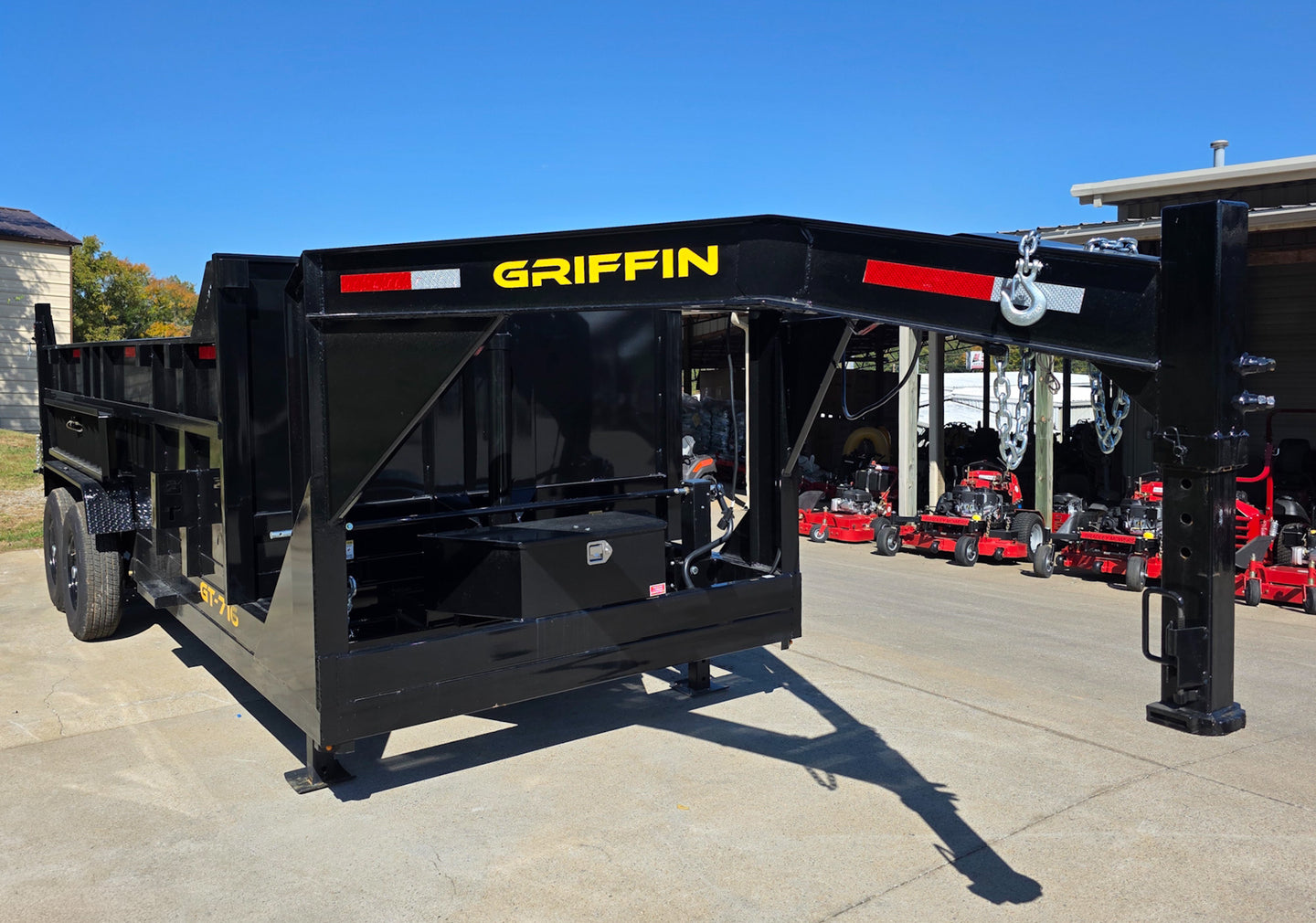 7x16 Gooseneck Telescopic Dump Trailer with 3ft Sides (2) 7K Axles 14K GVWR GN Hitch