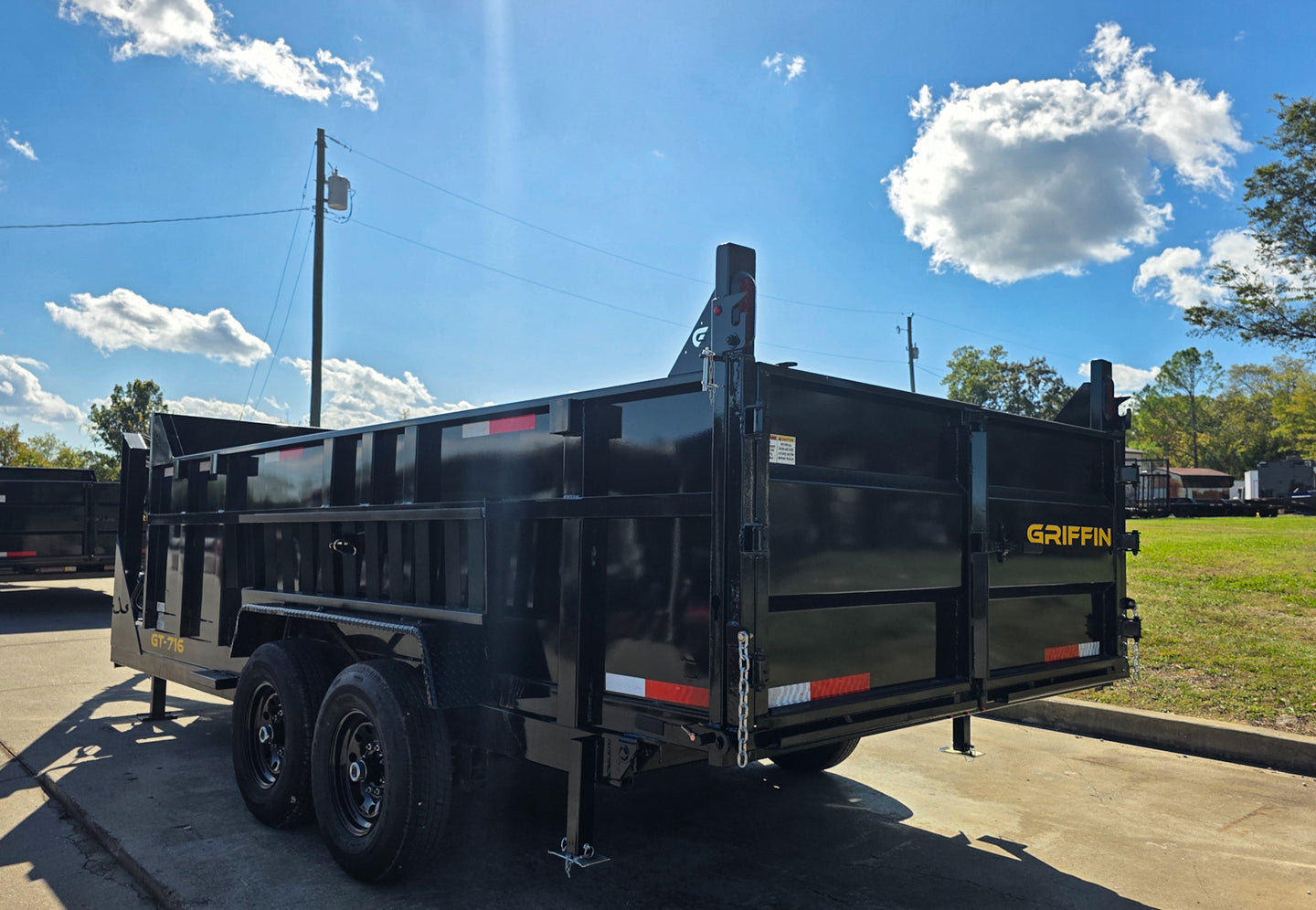 7x16 Gooseneck Telescopic Dump Trailer with 3ft Sides (2) 7K Axles 14K GVWR Left Rear Doors 