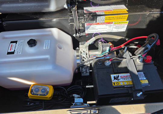 7x16 Gooseneck Telescopic Dump Trailer with 3ft Sides (2) 7K Axles 14K GVWR Battery and Hydraulic System