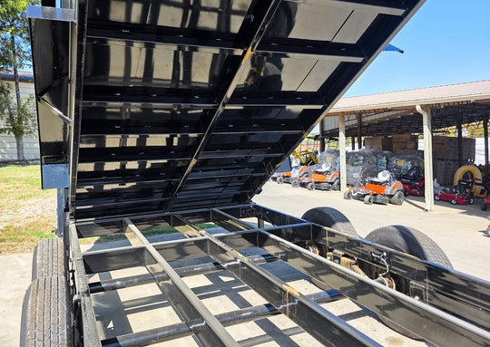 7x16 Gooseneck Telescopic Dump Trailer with 3ft Sides (2) 7K Axles 14K GVWR Bellow Dump Frame