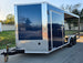 8.5x18 Indigo Enclosed Trailer Hybrid V-Nose with Roof (2) 5,200LB Axles Front Left Side 