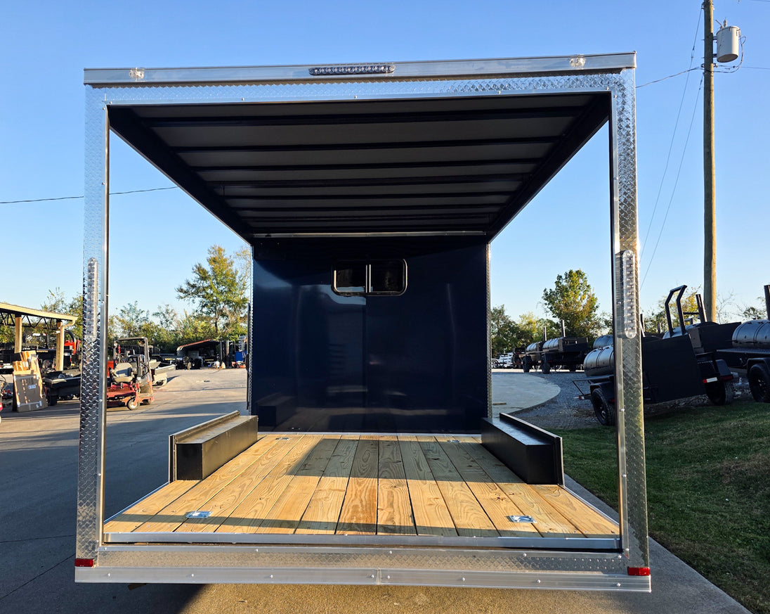 8.5x18 Indigo Enclosed Trailer Hybrid V-Nose with Roof (2)5,200LB Axles Rear 