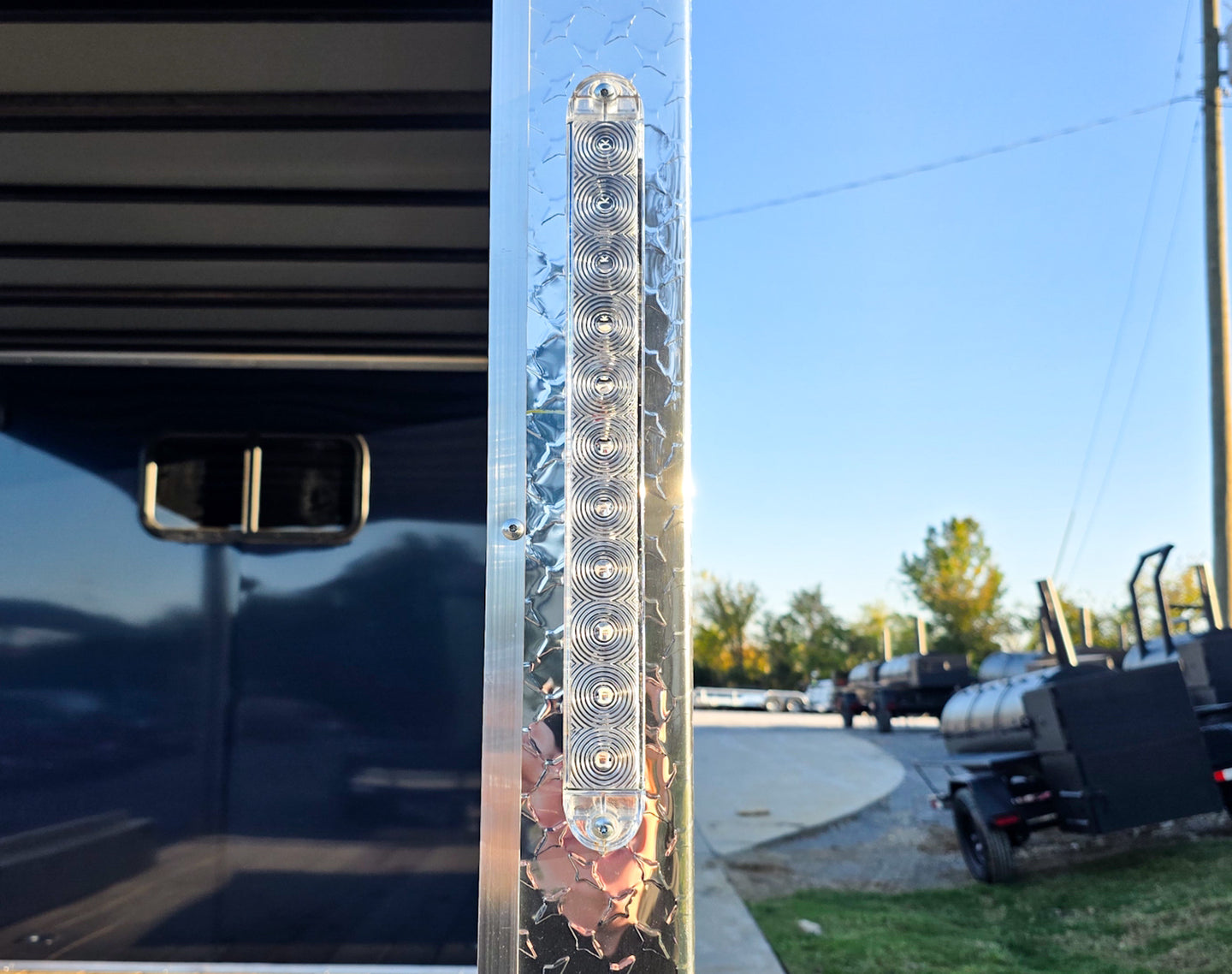 8.5x18 Indigo Enclosed Trailer Hybrid V-Nose with Roof (2)5,200LB Axles LED Brake Light