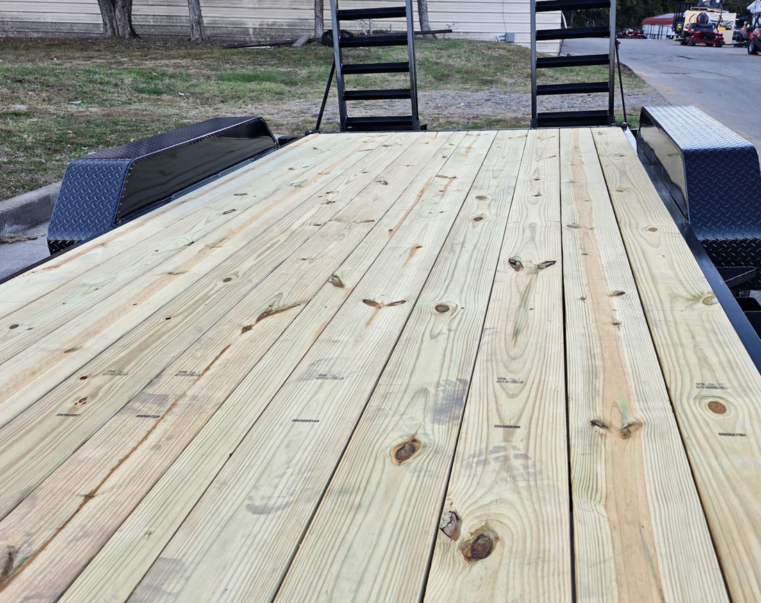 7X16 Equipment Trailer (2) 6000lb Axles with Stand-Up Ramps 12K GVWR Deck