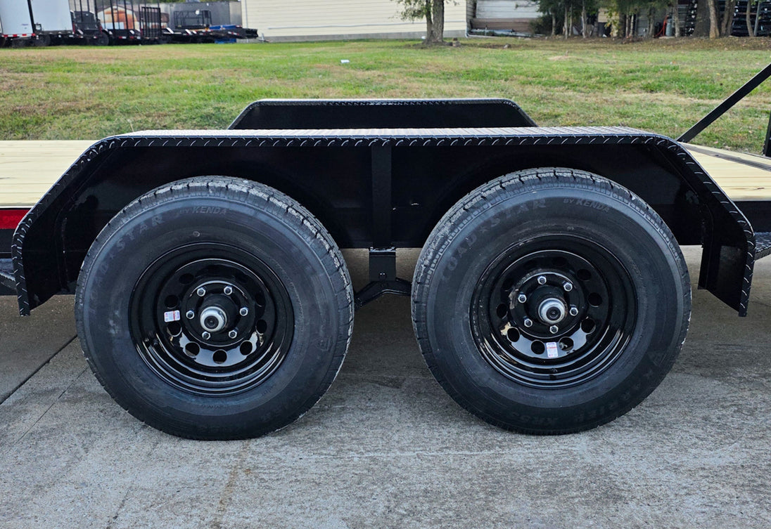 7X16 Equipment Trailer (2) 6000lb Axles with Stand-Up Ramps 12K GVWR Tires 