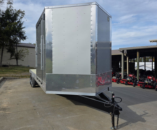 8.5x22 Hybrid Deckover Enclosed Trailer (2) 5200lb Axles Front Right Side 