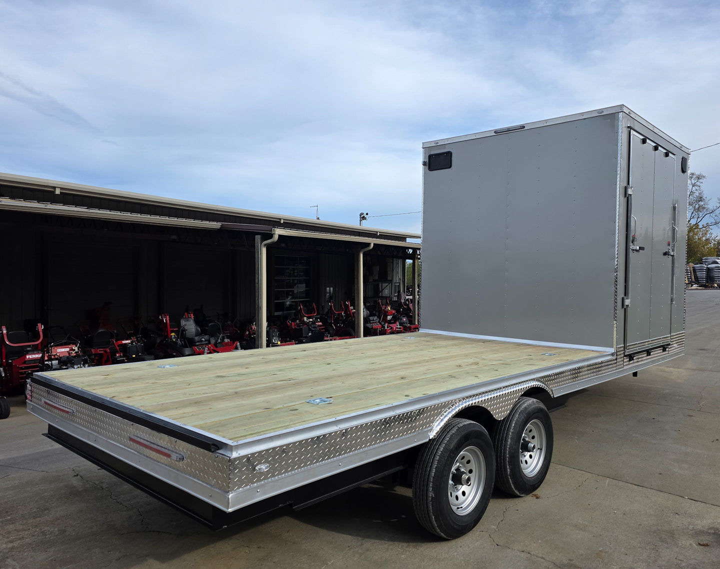 8.5x22 Hybrid Deckover Enclosed Trailer (2) 5200lb Axles Right Rear