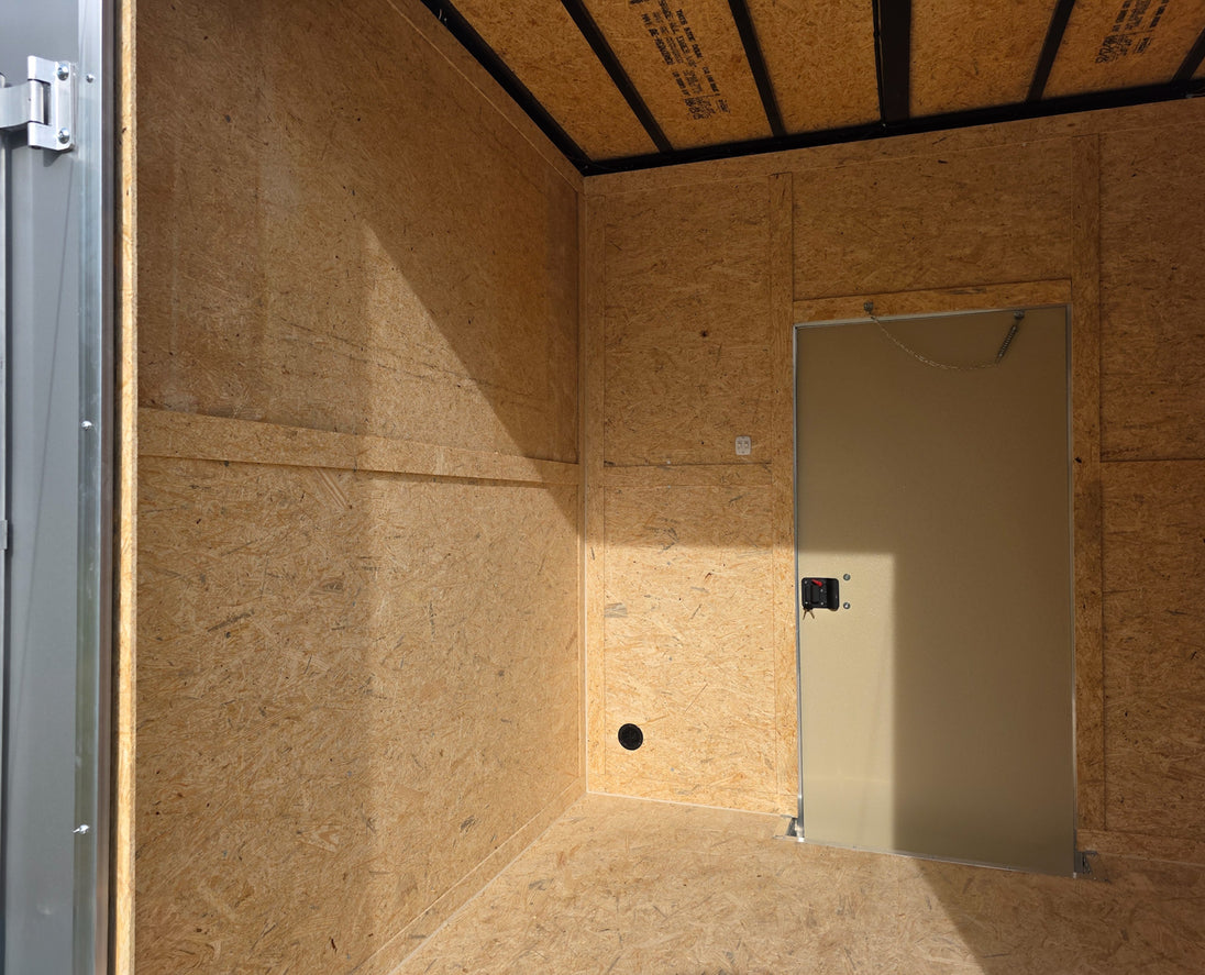 8.5x22 Hybrid Deckover Enclosed Trailer (2) 5200lb Axles Back Wall of Enclosed 