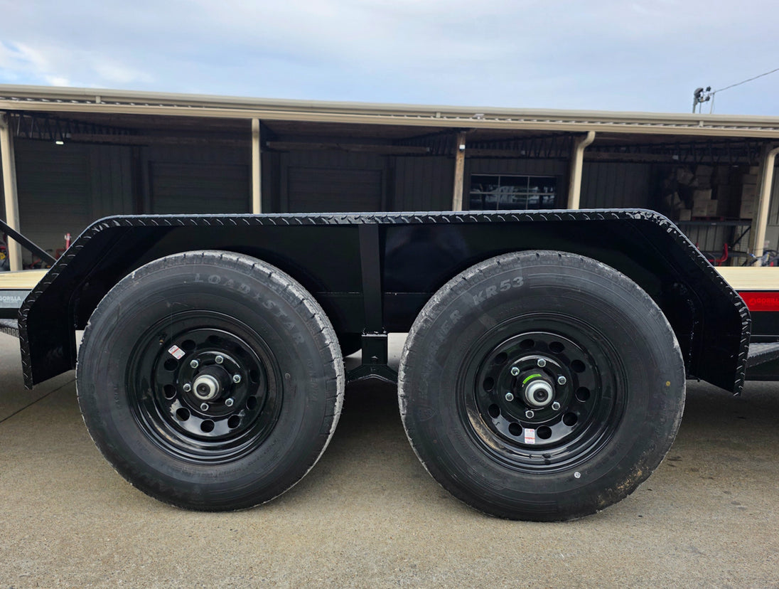 7X20 Equipment Trailer (2) 6000lb Axles with Stand-Up Ramps 12K GVWR Tires