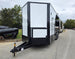 8.5x24 White Hybrid Trailer w/ Roof Covered Rear Deck 9' Interior (2) 7,000lb Axles Front Left 