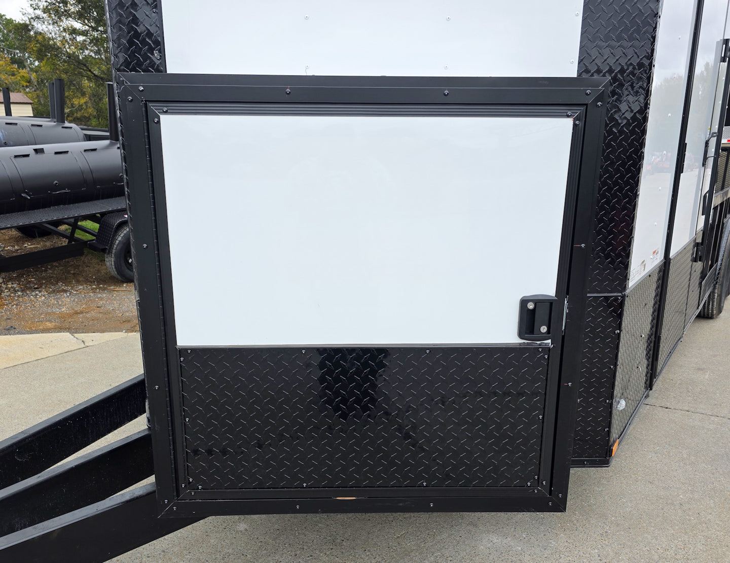 8.5x24 White Hybrid Trailer w/ Roof Covered Rear Deck 9' Interior (2) 7,000lb Axles Front Drivers Side Generator Box