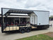 8.5x24 White Hybrid Trailer w/ Roof Covered Rear Deck 9' Interior (2) 7,000lb Axles Right Side 