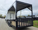 8.5x24 White Hybrid Trailer w/ Roof Covered Rear Deck 9' Interior (2) 7,000lb Axles Rear Left Side Gate Up