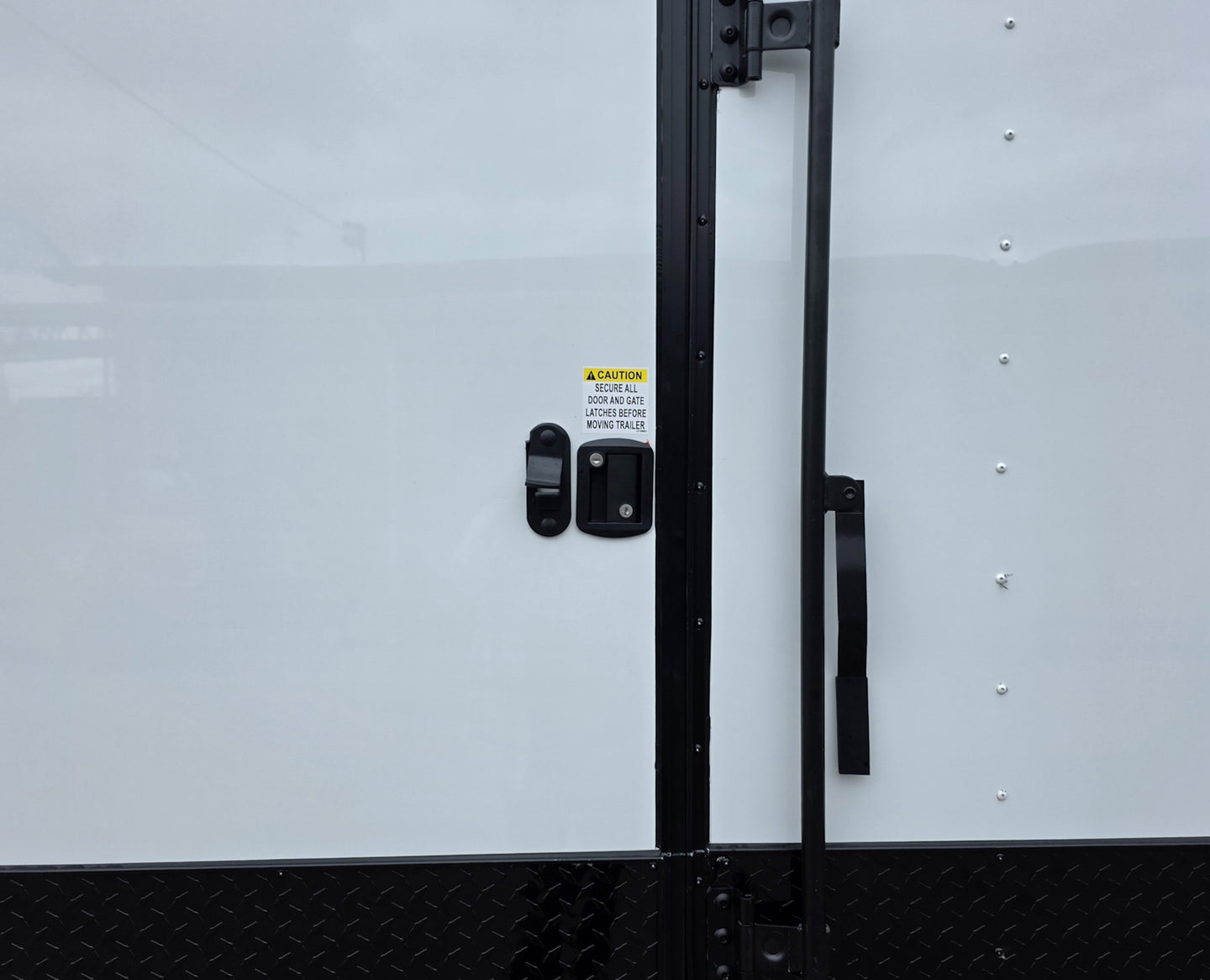 8.5x24 White Hybrid Trailer w/ Roof Covered Rear Deck 9' Interior (2) 7,000lb Axles Side Door Lock