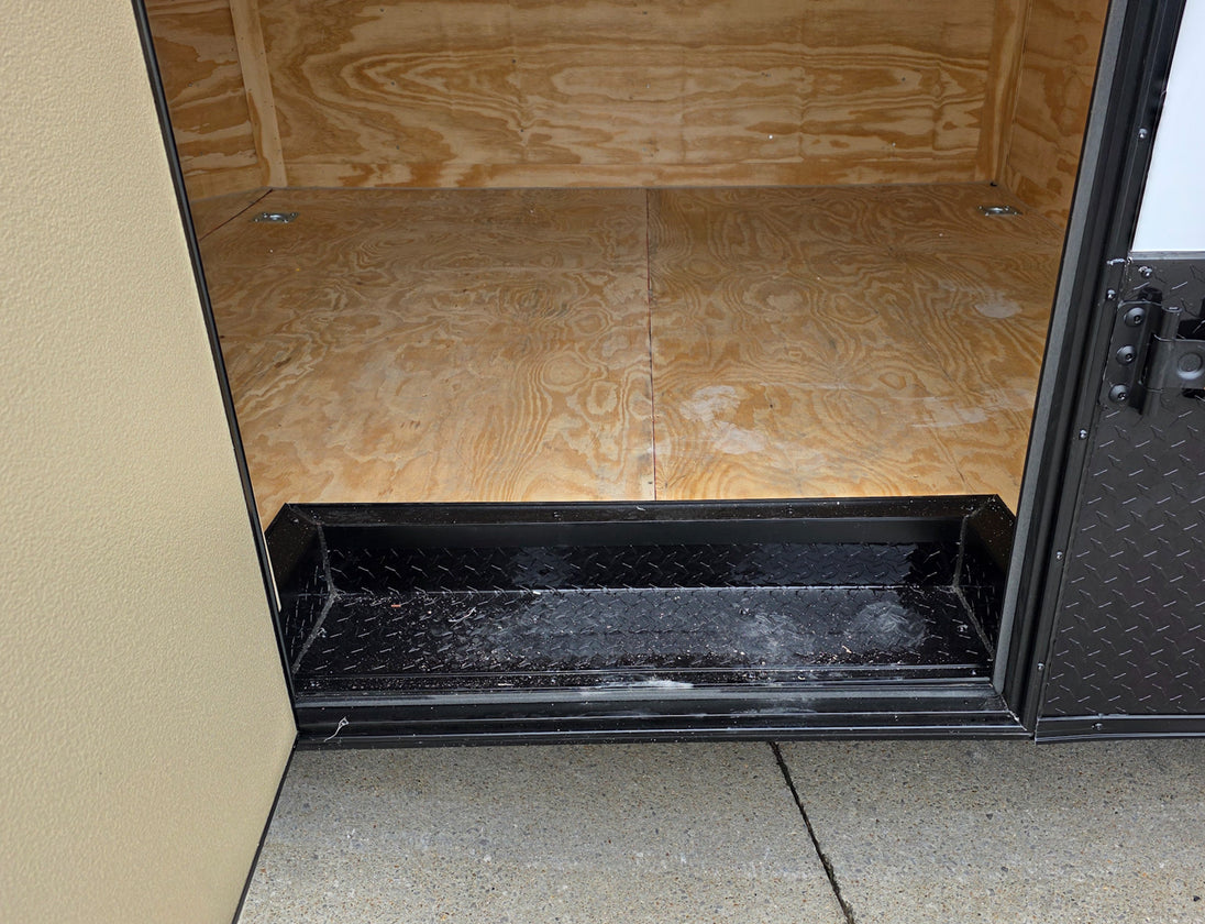 8.5x24 White Hybrid Trailer w/ Roof Covered Rear Deck 9' Interior (2) 7,000lb Axles Step Up