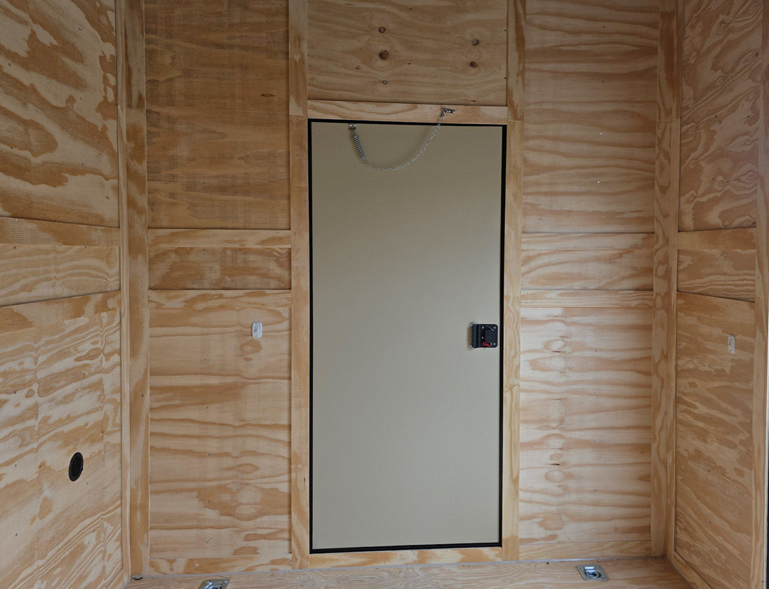 8.5x24 White Hybrid Trailer w/ Roof Covered Rear Deck 9' Interior (2) 7,000lb Axles Rear Door 