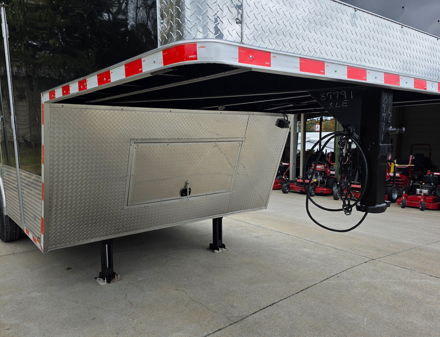8.5X26 Gooseneck Enclosed Trailer with 9' Interior (3) 7,000lb Axles Lockable Storage Behind Hitch