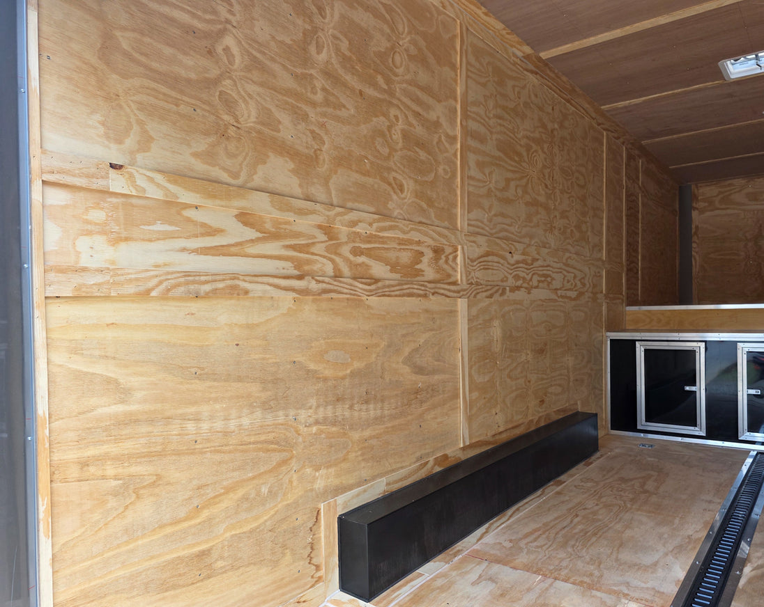 8.5X26 Gooseneck Enclosed Trailer with 9' Interior (3) 7,000lb Axles Left Wall 