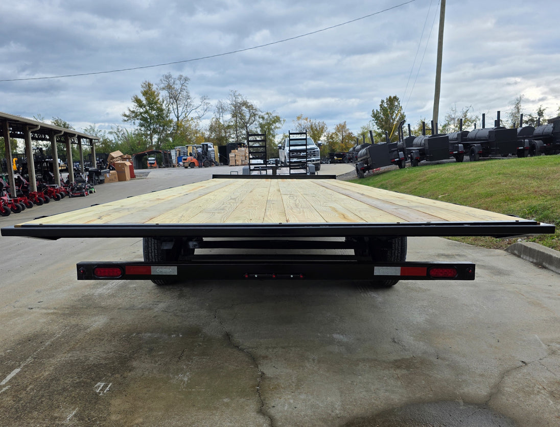 8.5x24 Deckover Tilt Trailer (2) 7,000K Axles Rear Tilt Down