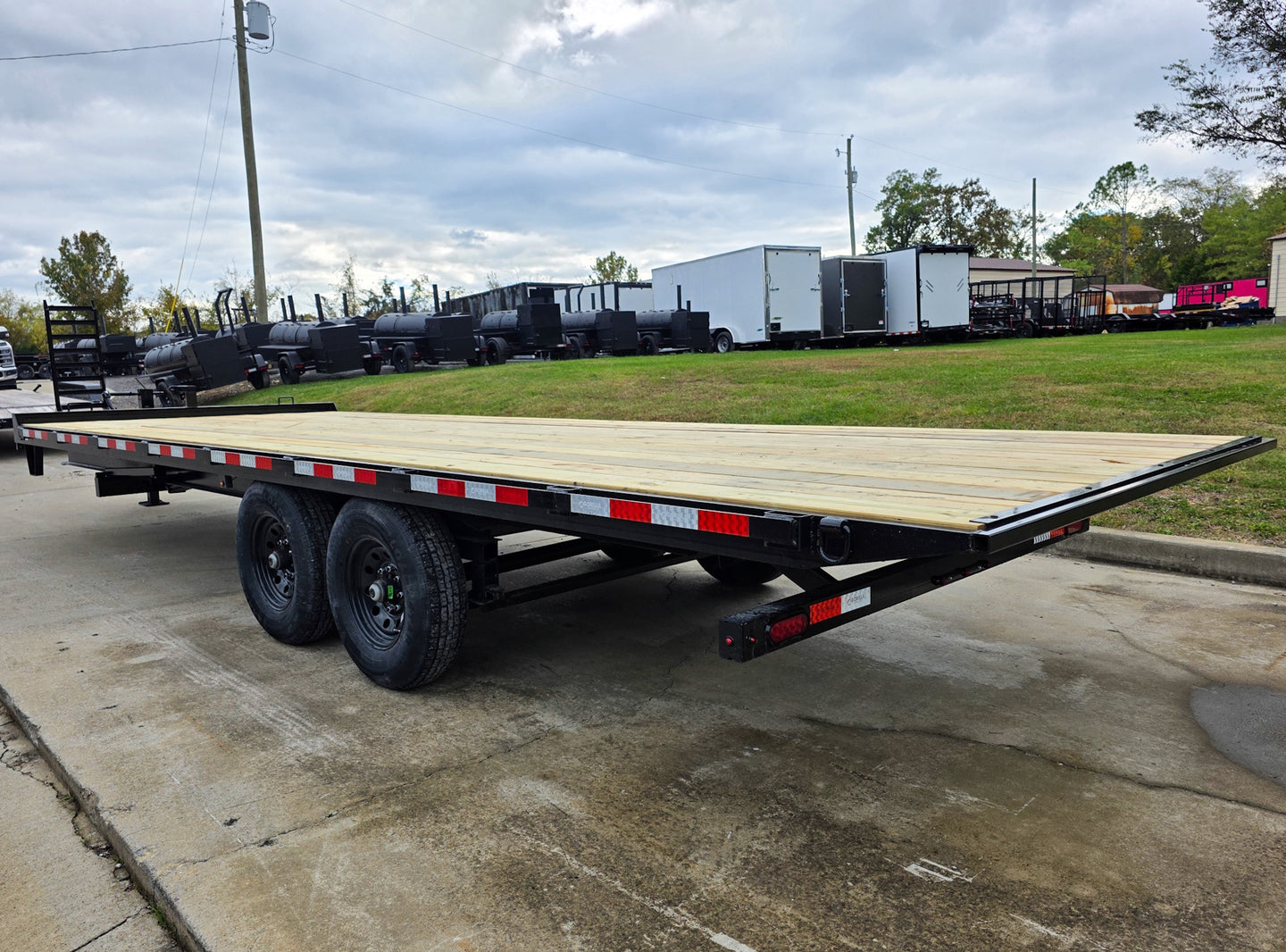 8.5x24 Deckover Tilt Trailer (2) 7,000K Axles Left Rear 
