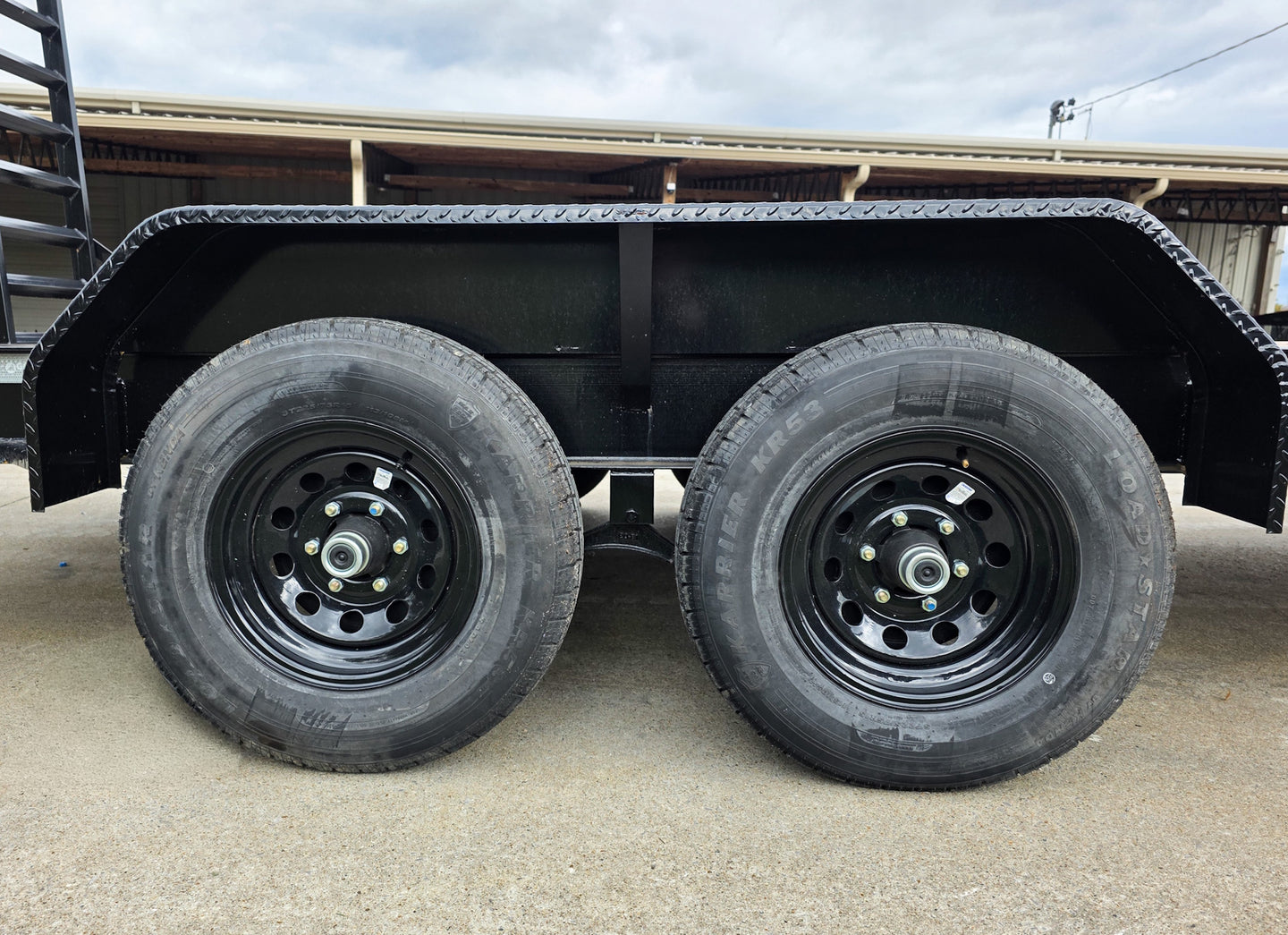 7x16 I - Beam Equipment Skid Steer Trailer (2) 5200lb Axles with Stand - Up Ramps 10K GVWR - SLE Equipment - 19