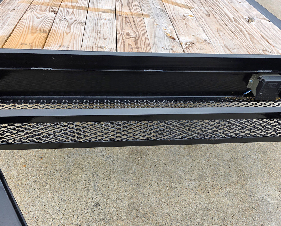 7x16 I - Beam Equipment Skid Steer Trailer (2) 5200lb Axles with Stand - Up Ramps 10K GVWR - SLE Equipment - 15