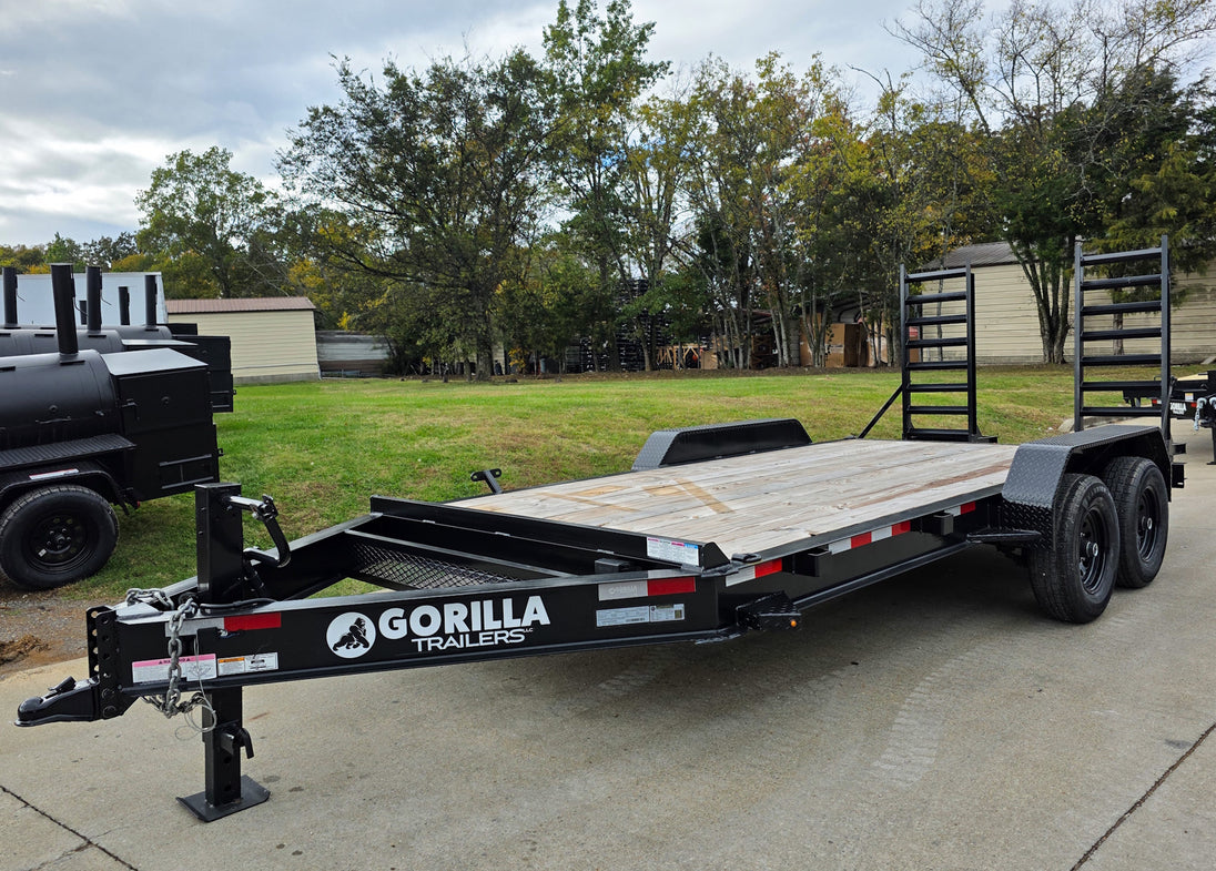 7x16 I - Beam Equipment Skid Steer Trailer (2) 5200lb Axles with Stand - Up Ramps 10K GVWR - SLE Equipment - 2