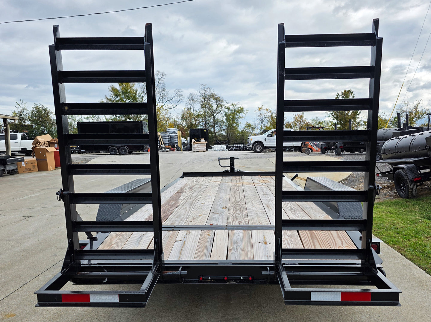 7x16 I - Beam Equipment Skid Steer Trailer (2) 5200lb Axles with Stand - Up Ramps 10K GVWR - SLE Equipment - 5