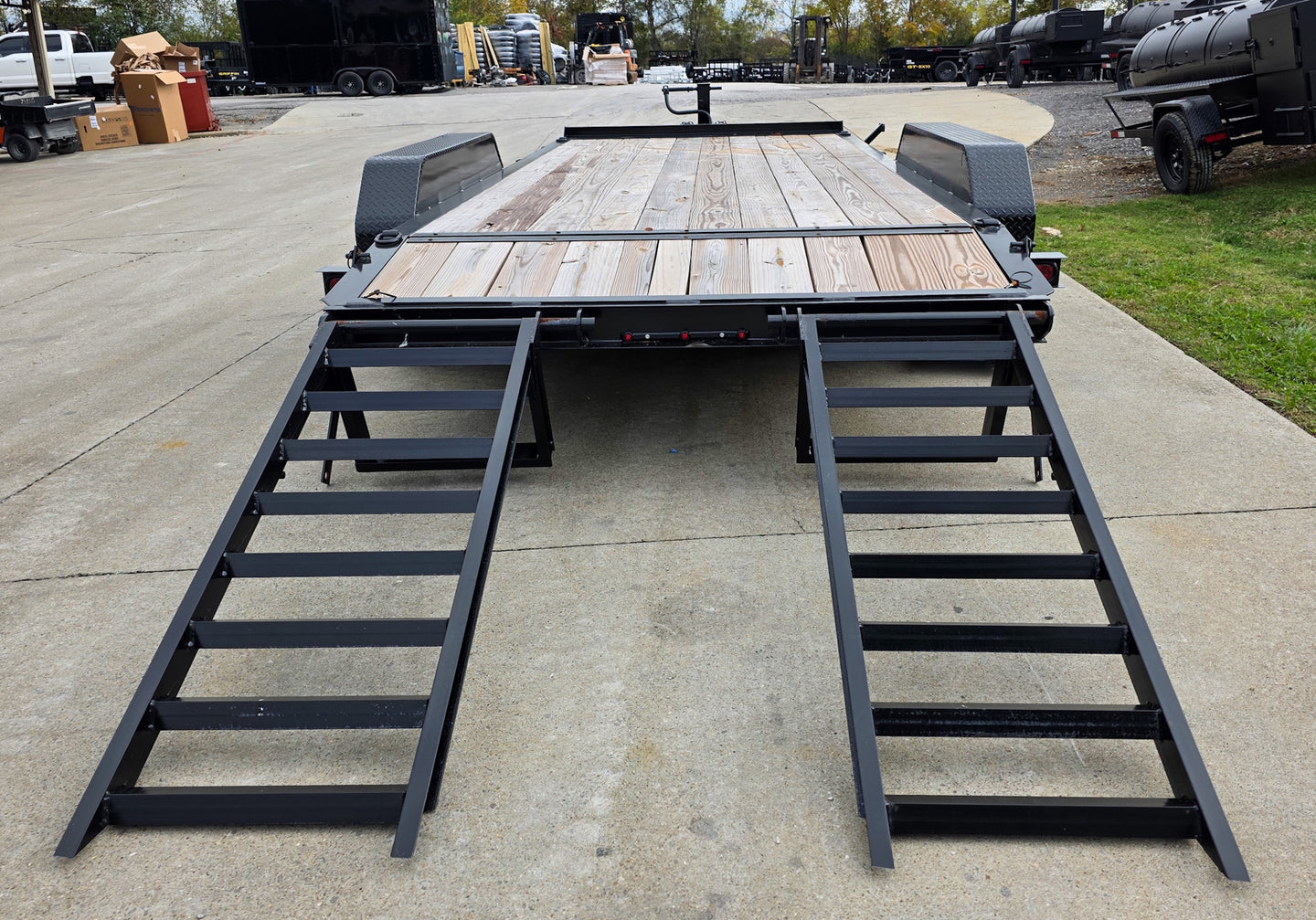 7x16 I - Beam Equipment Skid Steer Trailer (2) 5200lb Axles with Stand - Up Ramps 10K GVWR - SLE Equipment - 8