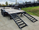 7x16 I - Beam Equipment Skid Steer Trailer (2) 5200lb Axles with Stand - Up Ramps 10K GVWR - SLE Equipment - 9