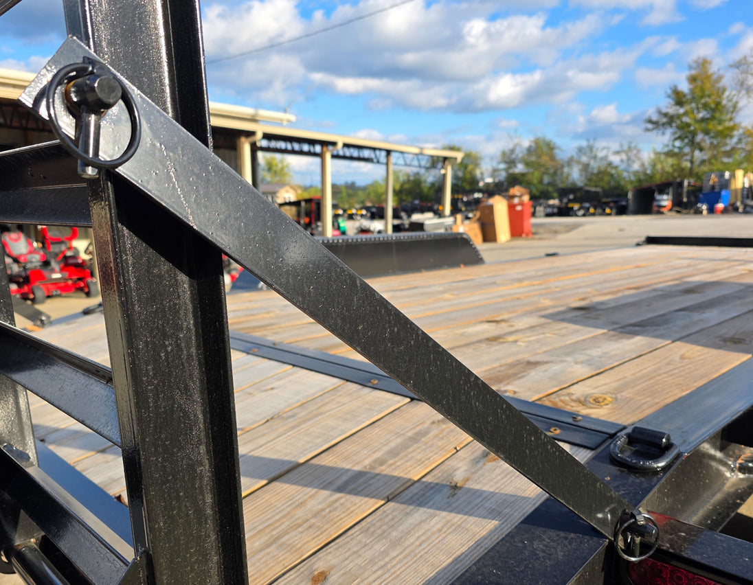 7x18 I - Beam Equipment Trailer (2) 7K Axles Stand - Up Ramps 14K GVWR - SLE Equipment - 15