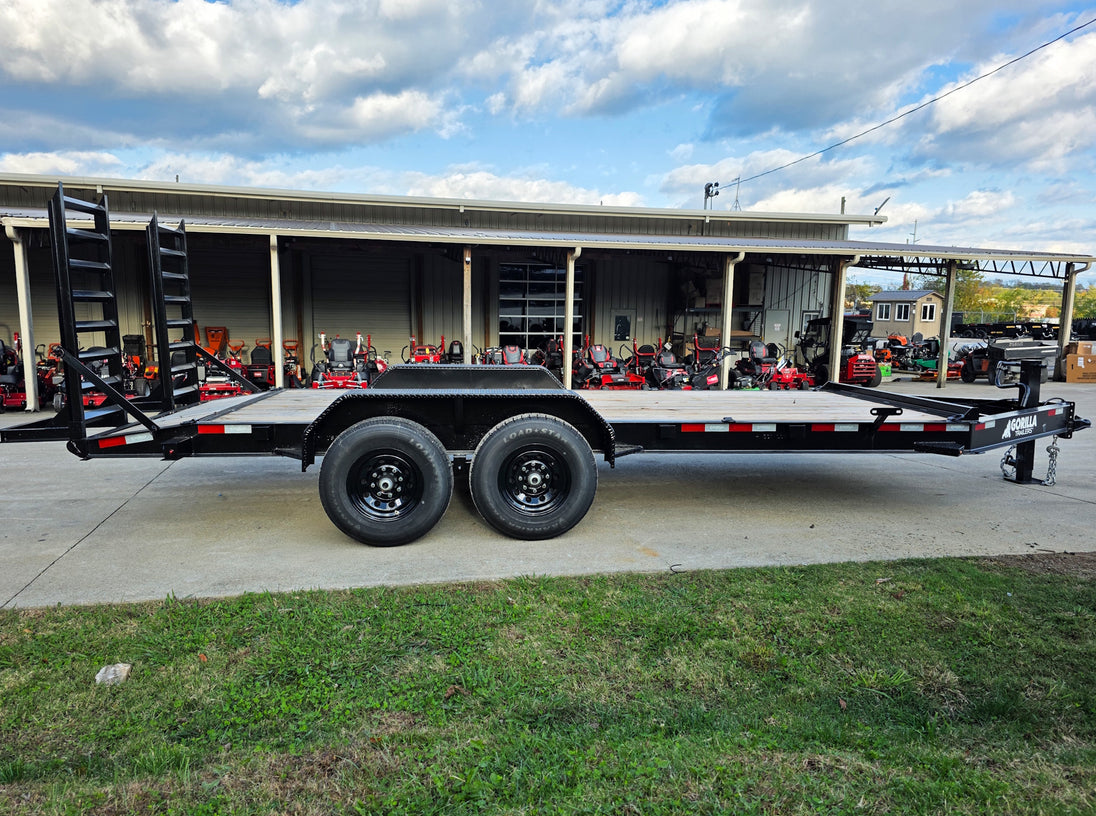 7x18 I - Beam Equipment Trailer (2) 7K Axles Stand - Up Ramps 14K GVWR - SLE Equipment - 6