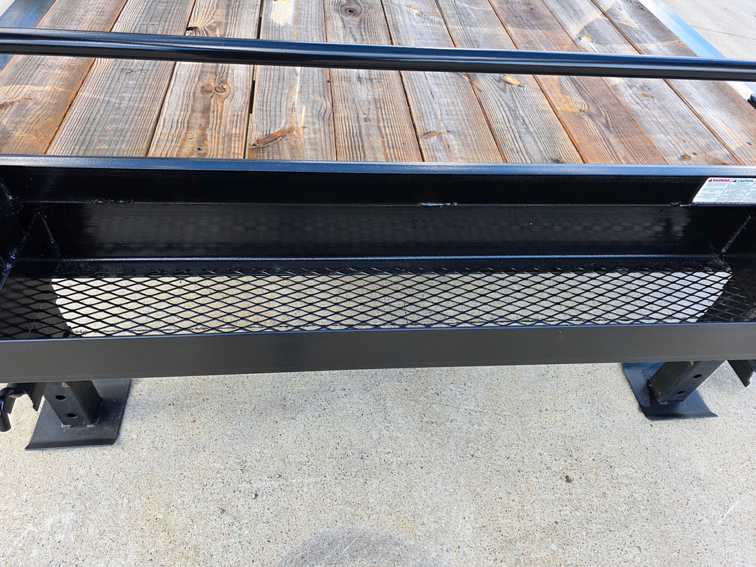 7x18 Gooseneck Equipment Trailer (2) 7K Axles King Kong Ramps 14k GVWR Chain Basket