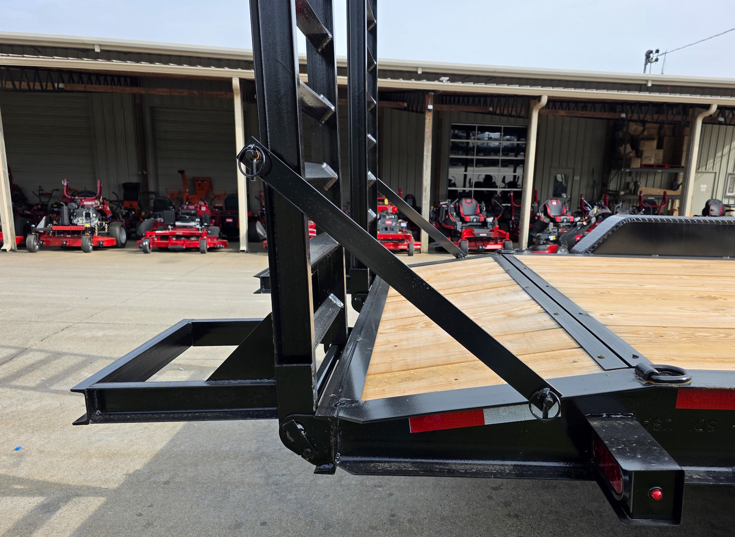 7x16 I - Beam Equipment Trailer with (2) 7K Axles with Stand Up Ramps 14K GVWR - SLE Equipment - 10