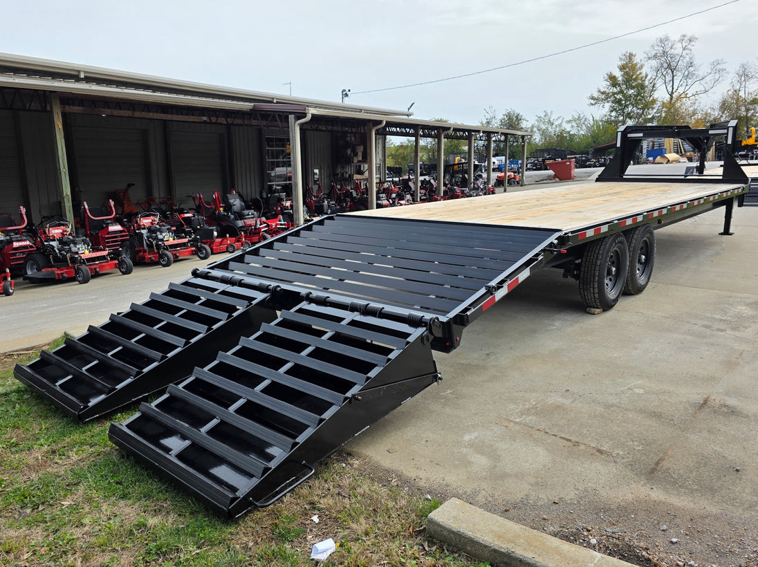 8.5x30 IBeam Gooseneck Deckover Trailer (2) 7K Axles King Kong Ramps 14K GVWR - SLE Equipment - 11