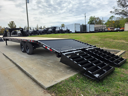 8.5x30 IBeam Gooseneck Deckover Trailer (2) 7K Axles King Kong Ramps 14K GVWR - SLE Equipment - 13
