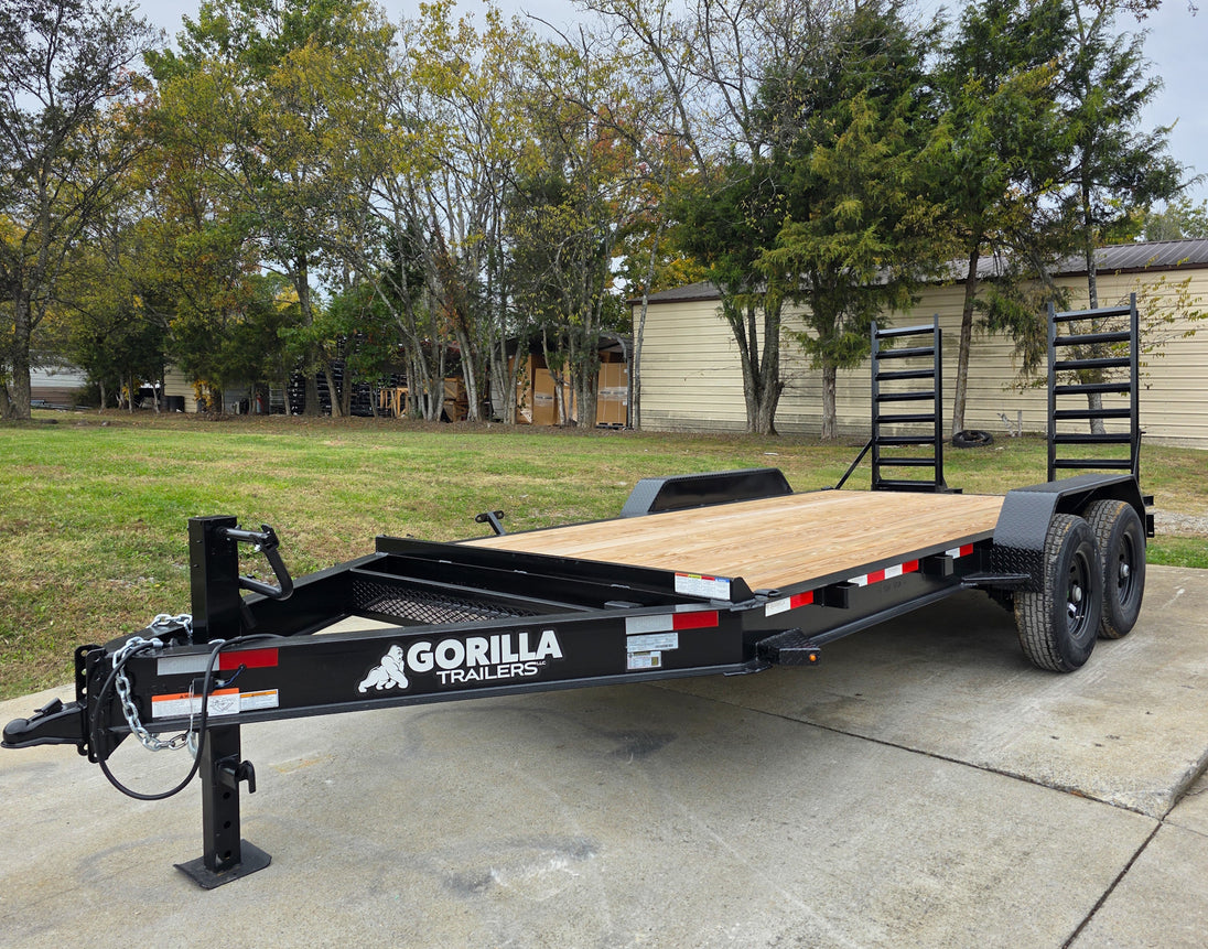 7x16 I - Beam Equipment Trailer with (2) 7K Axles with Stand Up Ramps 14K GVWR - SLE Equipment - 1