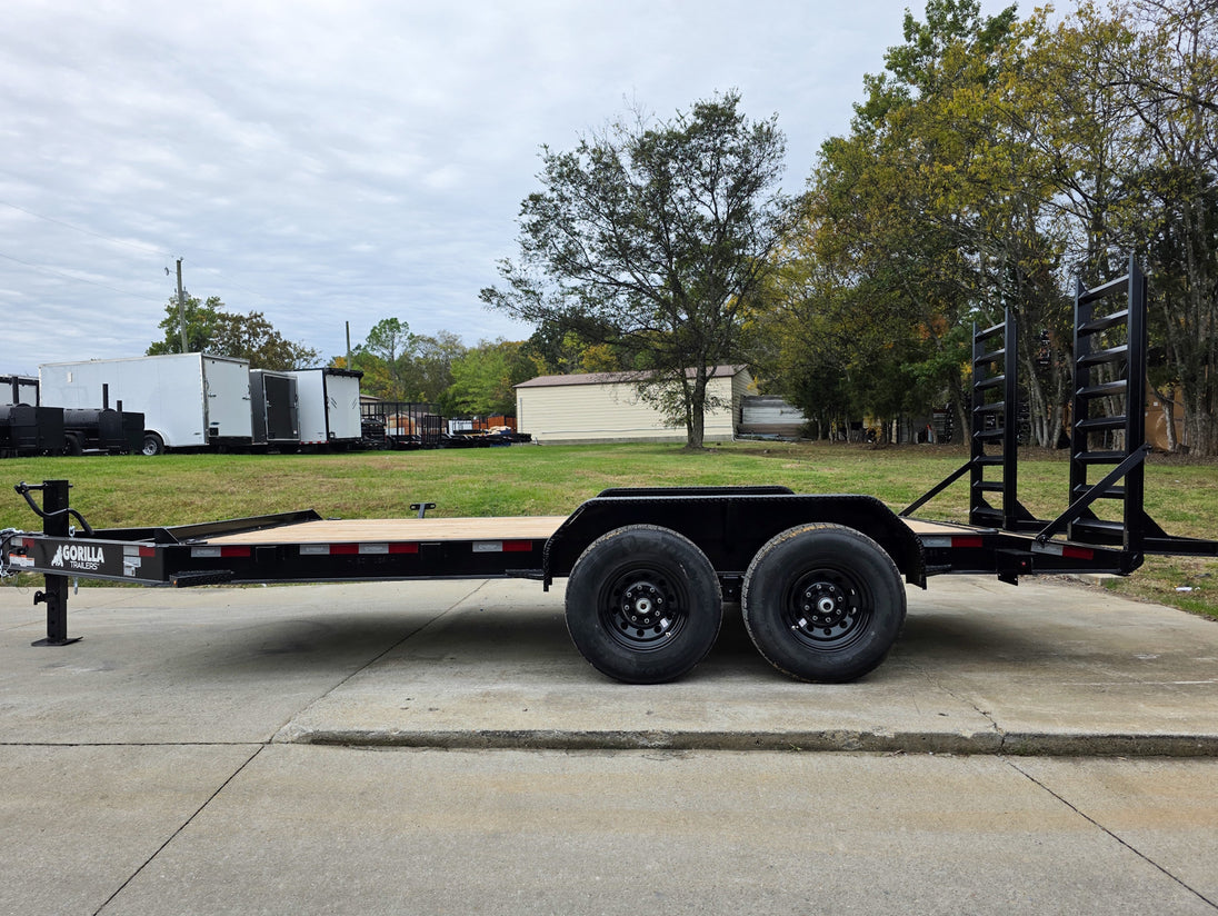 7x16 I - Beam Equipment Trailer with (2) 7K Axles with Stand Up Ramps 14K GVWR - SLE Equipment - 4