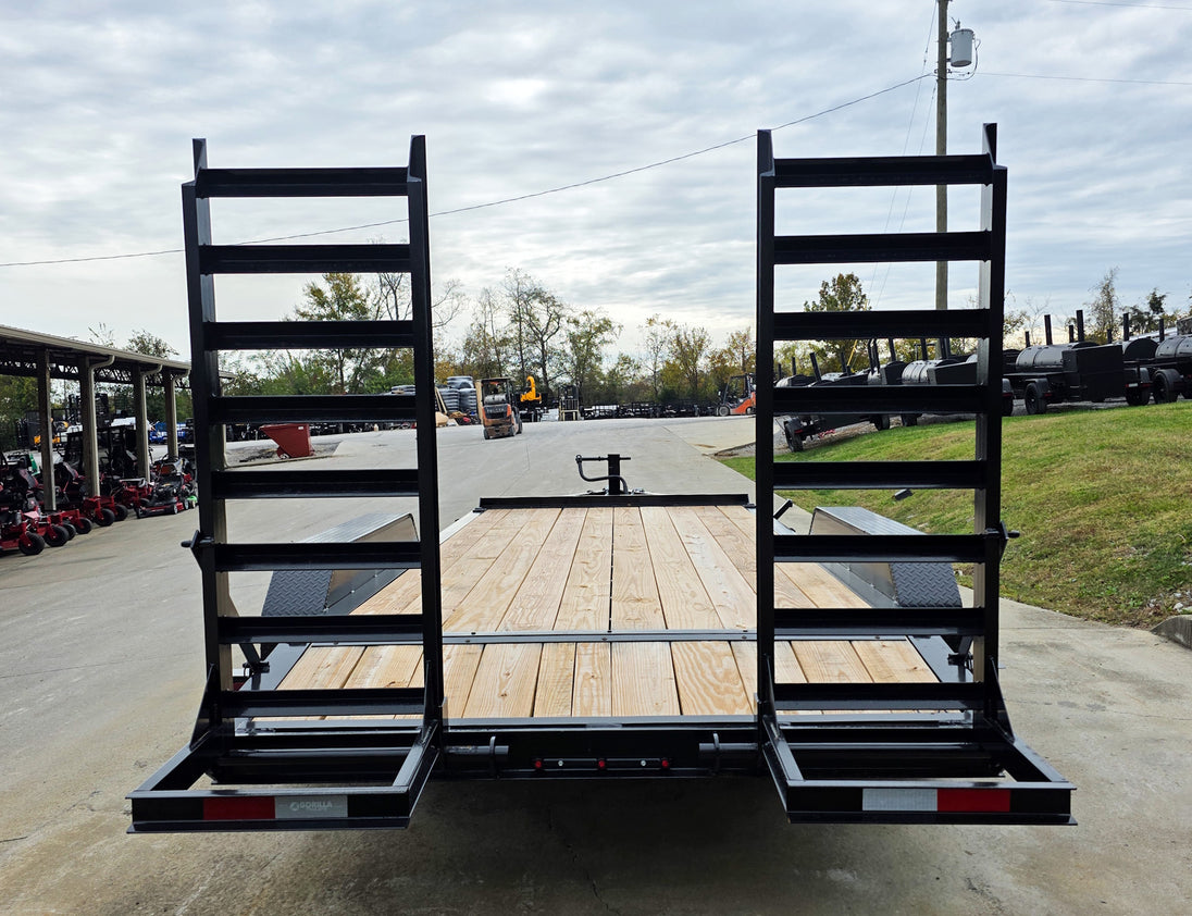 7x16 I - Beam Equipment Trailer with (2) 7K Axles with Stand Up Ramps 14K GVWR - SLE Equipment - 8