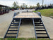 7x16 I - Beam Equipment Trailer with (2) 7K Axles with Stand Up Ramps 14K GVWR - SLE Equipment - 12