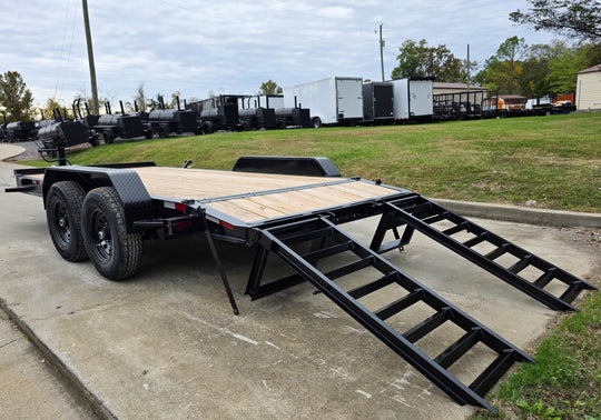 7x16 I - Beam Equipment Trailer with (2) 7K Axles with Stand Up Ramps 14K GVWR - SLE Equipment - 13